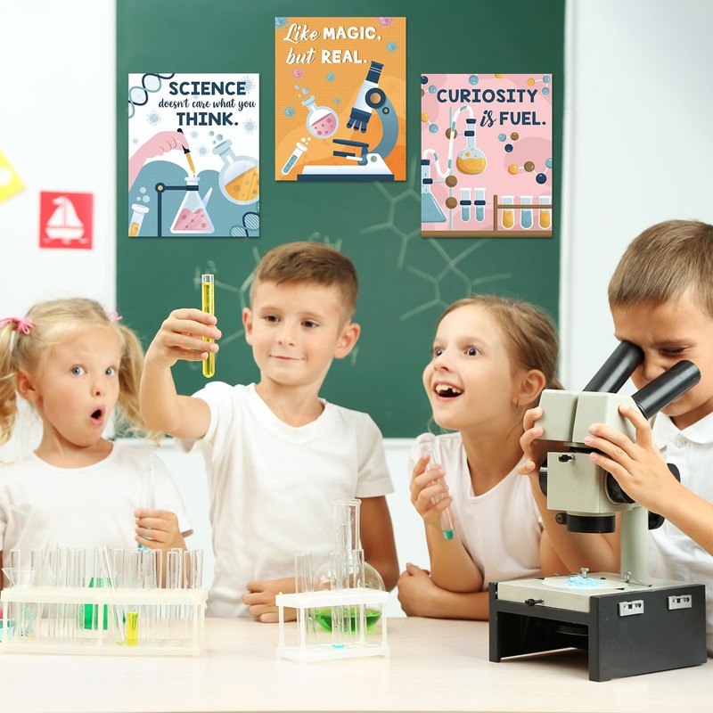 Zonon 10 Pcs Science Classroom Decoration Banner and Poster for