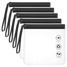 Aeaocvo 5 Pcs TSA Approved Toiletry Bag 7.9 x 7.9 inches Reusable Quart Bags for Travel, Clear Tsa Bag Essentials Plastic Bags for Liquids Cosmetics Airport Security