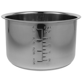 Ciieeo Power Cooker Replacement Inner Pot Non-stick Interior Stainless Steel Inner Cooking Pot Pressure Cooker Inner Pot for Power Pressure Cooker Rice Cooker 4L