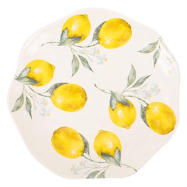 Uonlytech Platos para Servir Comida Platos De Limon Platos De Ensalada Tazones De Cena Bandeja con Patrón De Frutas Bandeja para Platos Frios Plato De Pasta Poner El Plato Postre Cerámica