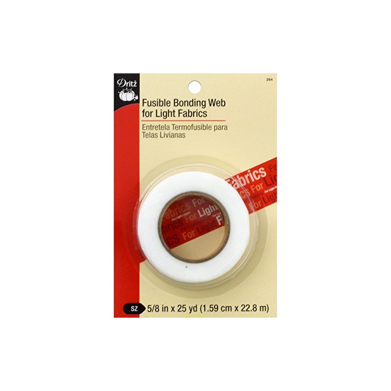 Dritz 264 Fusible Bonding Web, Light Weight, 5/8-Inch x 25-Yards,