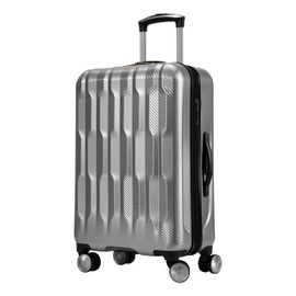 Ricardo Beverly Hills Lombard Hardside Medium Checked Luggage – Expandable Travel Bag with 8-Spinner Dual Wheels & Telescoping Handle, 25-inch, Charcoal