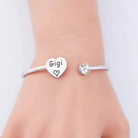 LQRI Gigi Bracelet Thank You For Being My Gigi Infinity Bracelet Best Gigi Ever Gift Mothers Day Jewelry Gifts (silver)
