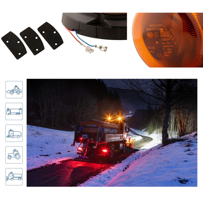 HELLA 2RL 014 979-001 LED-Rotating Beacon - RotaLED Compact -