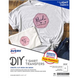 Avery T-Shirt Transfers, Light, 8938, Pack of 18