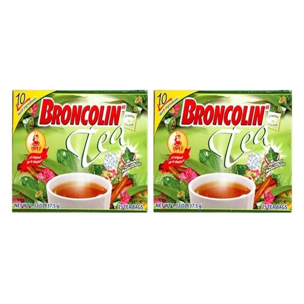 Broncolin Tea (2-Pack) | Nutritional Herbal Tea Bags containing Honey and Plant Extracts; 50 Tea Bags