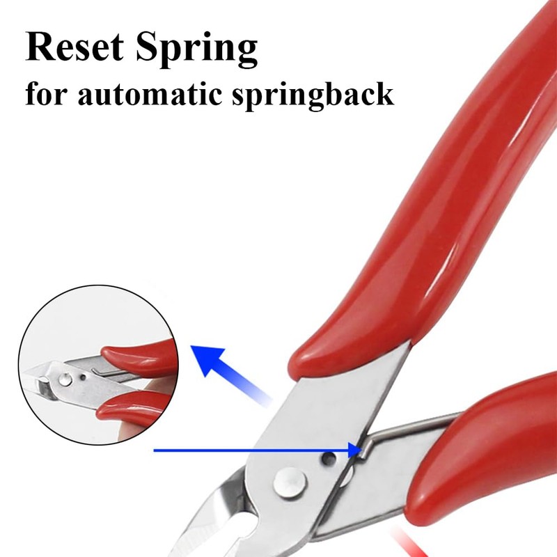 6 Pcs Wire Cutter, 3.5inch Spring-Loaded Cutting Pliers Micro Flush