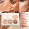 Multifunctional Highlighter Contour Blush Palette – 6-Color Matte Makeup, Waterproof,