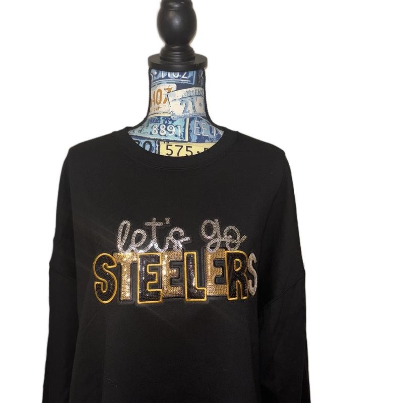 Let's Go Steelers Chenille Patch with Iron On Backing -