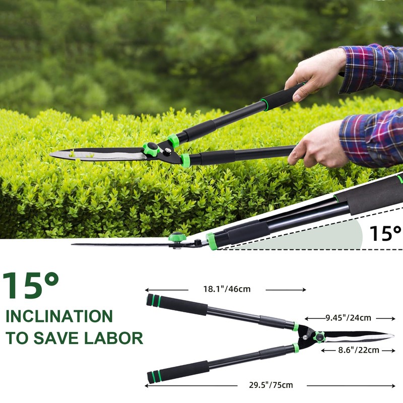 29.5" Hedge Shears,Professional Pruning Shears For Gardening,Sharp Hedge Clippers Handheld