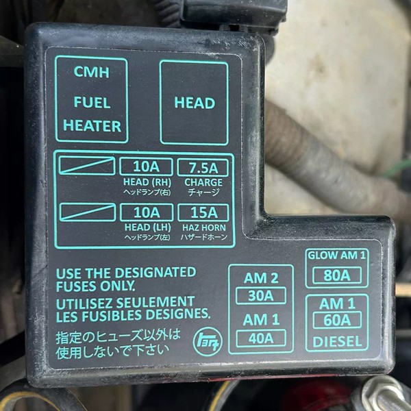BLVinyal 1984-1988 2nd Gen Toyota Pickup Fuse Box 22RE Decal