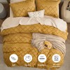 Bedsure Boho Duvet Cover King Size,Mustard Yellow Breathable & Soft