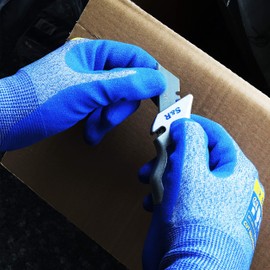 S&R Cut Resistant Protective Gloves, Size L/9 - Nitrile Coated, Non-Slip, Touch Sensitive, EN 388 Certified for Assembly, Construction, Automotive