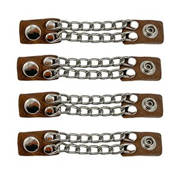 Funk Plus Brown Tan Motorcycle Vest Extenders Double Silver Chain Regular Snap MC Jacket Made in USA (Brown, 6")