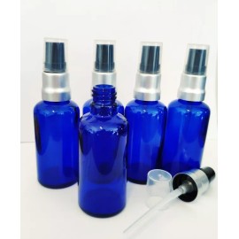 Marca Generico Frasco Dosificador 50 Ml Cristal Azul Bomba Plata (50pzs)