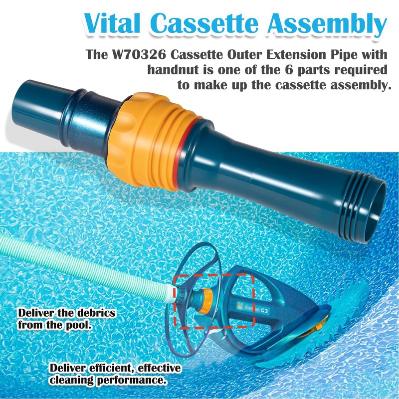 W70326 Cassette Outer Extension Pipe with Handnut Compatible with Zodiac