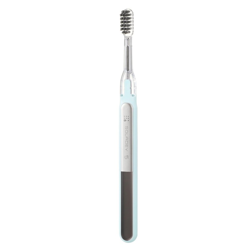 Soladey5 - Cepillo de dientes iónico, azul, paneles solares y