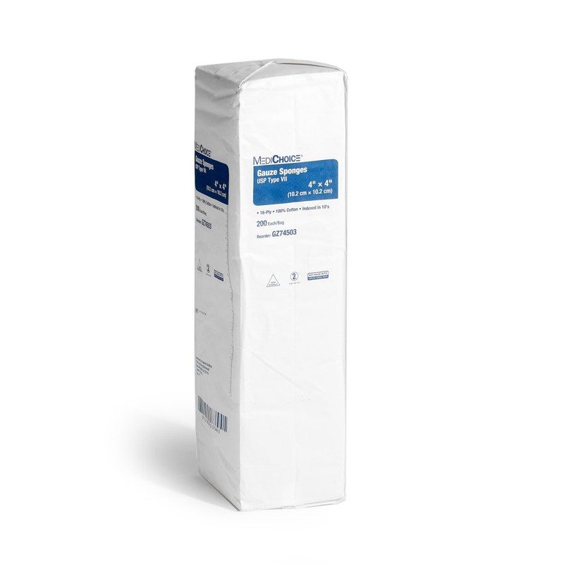 MediChoice Gauze Sponge, 16-Ply, USP Type VII, Non-Sterile, 4x4 Inch,