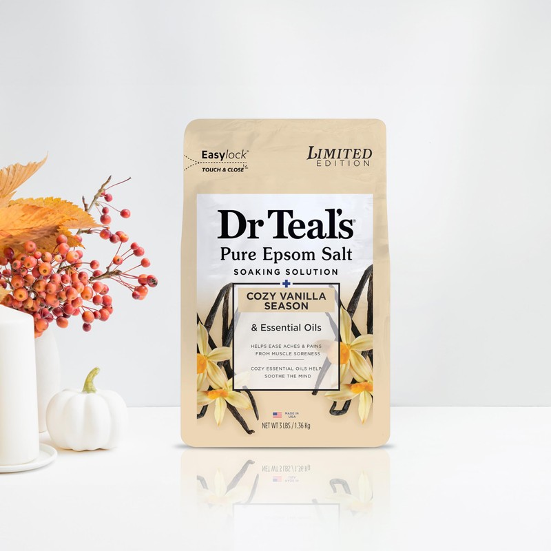 Dr Teal's Epsom Salt Magnesium Soak, Limited Edition Cozy Vanilla
