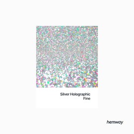 Hemway Bulk Glitter 425g / 15oz MEGA Craft Shaker Glitter for Nails, Resin, Tumblers, Arts, Crafts, Painting, Festival, Cosmetic, Body - Fine (1/64" 0.015" 0.4mm) - Silver Holographic