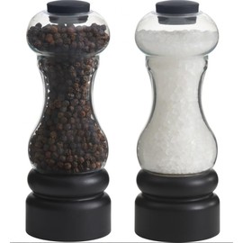 Trudeau New York Pepper Mill & Salt Mill Set Black & Acrylic 6-Inch