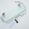 AIJALY 3 Pack Bathroom Glass Shelf,Aluminum Tempered Glass 0.34in Extra
