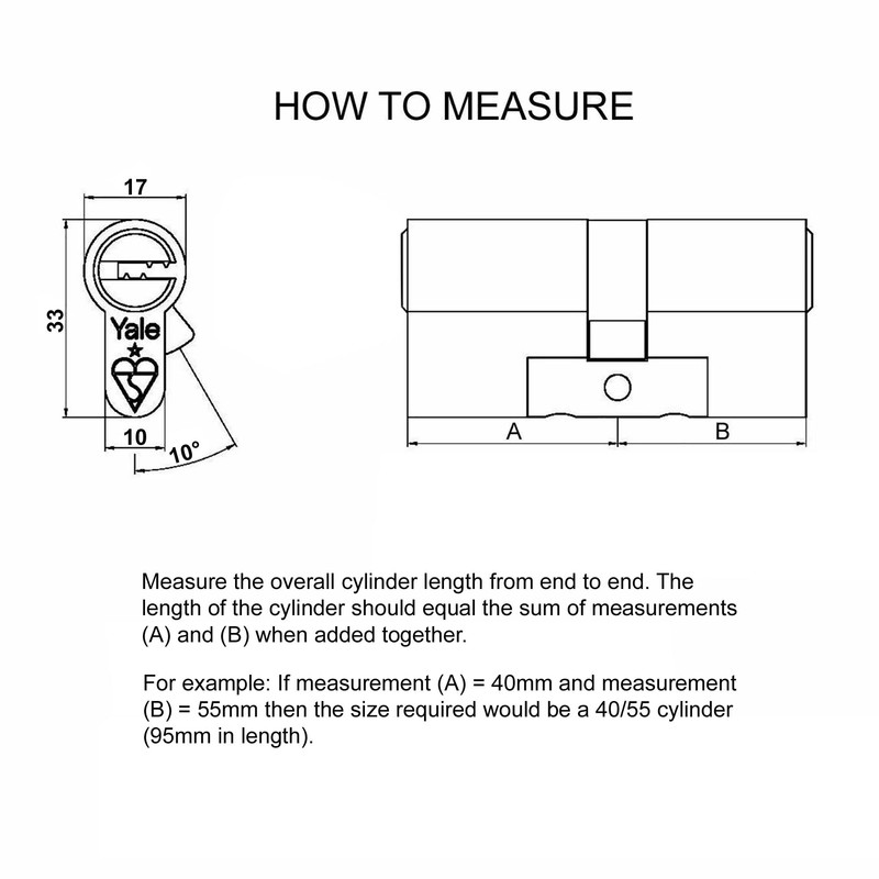Yale Superior BS TS007 1* Anti Snap Euro Cylinder 40/55