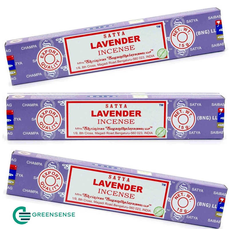 Original Satya Lavender Incense Sticks Pack of 3X 15G for