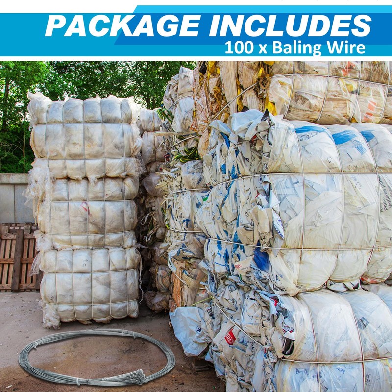 Therwen 100 Roll 14 ft Galvanized Steel Wire Bulk, 2