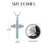 PRAYMOS Infinity Turquoise Cross Religious Pendant Necklace Sterling Silver Cross