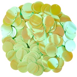 CABODYALS 50G Green 20 Mm Flat Round Sequins Paillettes Loose Bulk Large Pvc Iridescent with One Hole Embroidery Applique Spangle Sequin for Sewing Making Christmas Party Ornaments Diy Craft