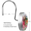 Flower Rose Spring Floral Decorative Shower Curtain Hooks Rings Set