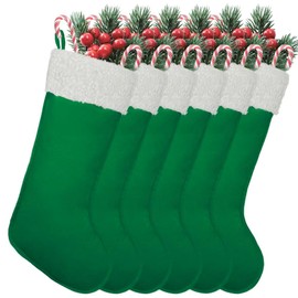 LinaGarten - Medias de Navidad para decoración familiar y chimenea de árbol de Navidad (6, grano verde, grande)
