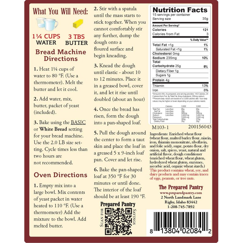 The Prepared Pantry Southwest Potato Bread Mix; Single Pack; For