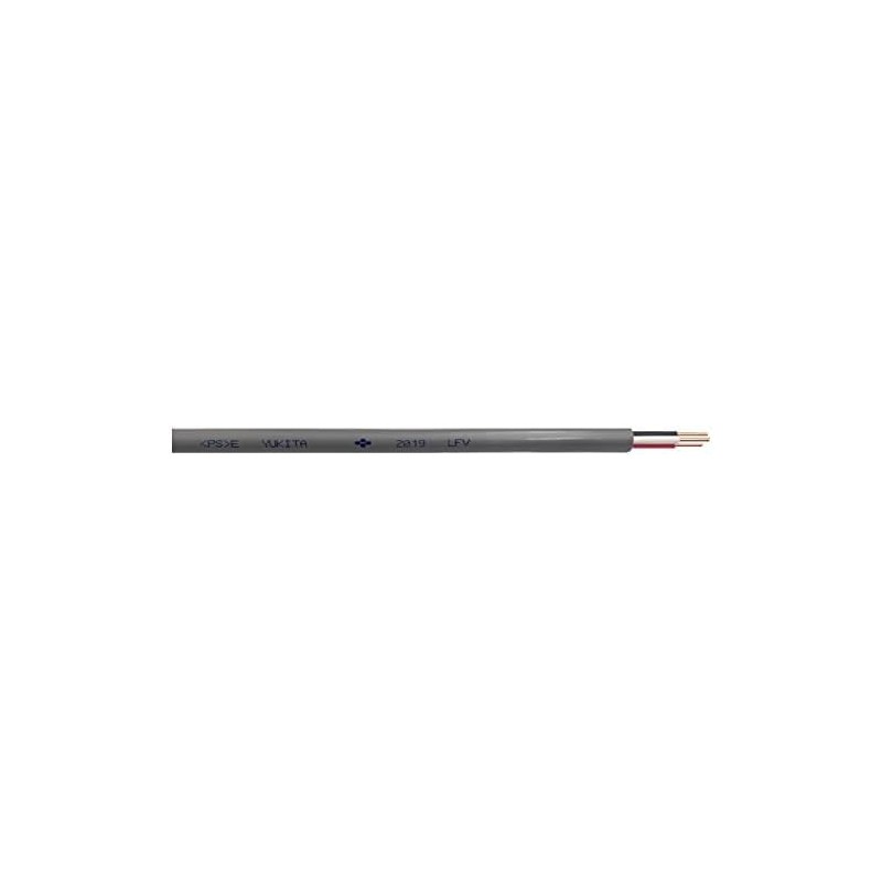 VVR Cable, 0.06 - 3 Core, Round, Gray, 3.3 ft