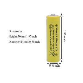 QBLPOWER Solar Light 1.2V AA Ni-CD 600mAh 2A Rechargable Batteries Cell for Garden/Lawn/Sidewalk Lamp (8 Pack AA Yellow)