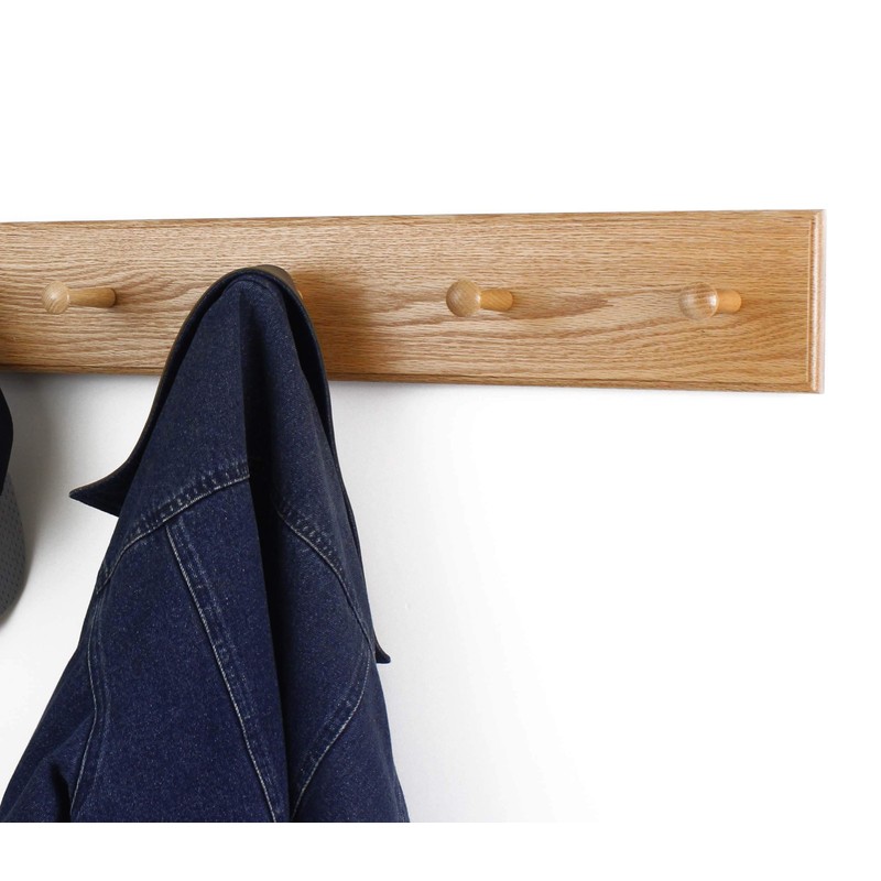 Solid Oak Shaker Peg Rack 4.5 Inch Wide 23 to