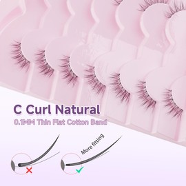 Half Lashes Natural Lashes Cat Eye 13MM Half Eyelashes Natural C Curl Flase Eyelashes 3D Volume Corner Lashes Pack Flared Lash Extensions 3/4 Eyelash EVENTILL 7 Pairs