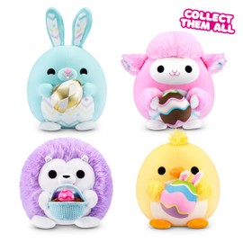 ZURU Snackles 8-inch Plush Easter Edition, Cuddly Squishy Comfort Hedgehog & A Basket of Candies