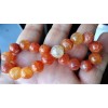 RAYON Orange Crackled Agate bead bracelet MEN Stretch 10mm 7,
