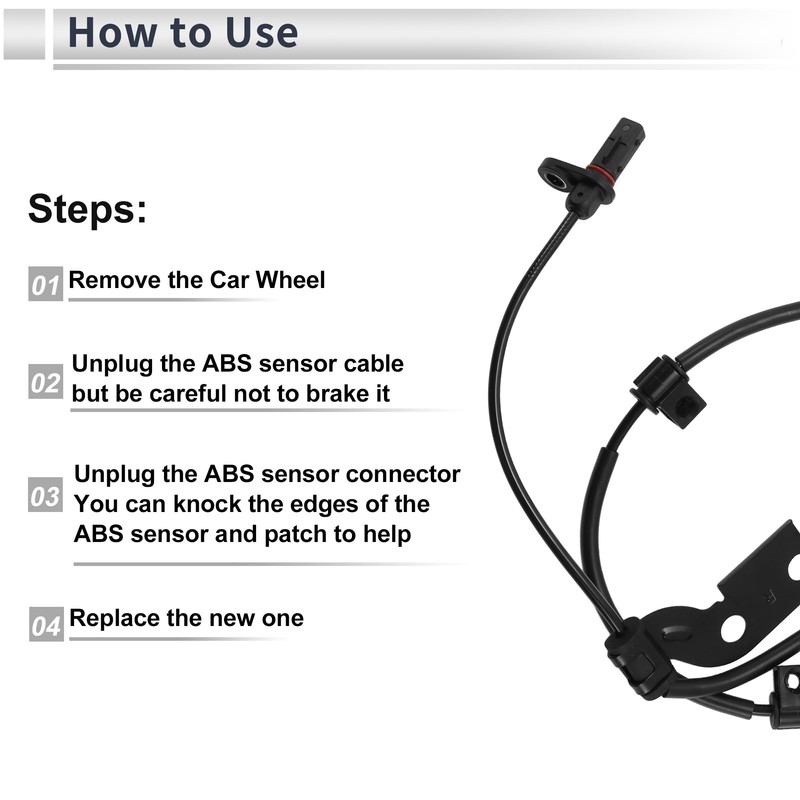 X AUTOHAUX ABS Wheel Speed Sensor Rear Right ABS Sensor