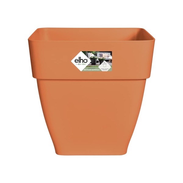 elho Vibia Campana Square 30 - Flower Pot for Outdoor - Ø 28.8 x H 28.2 cm - Brown/Terra