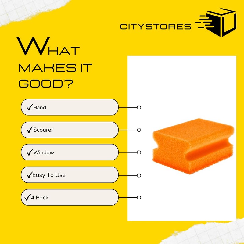 Citystores® Hand Grip Scourer for Ceramic Hobs 4 Pack Heavy