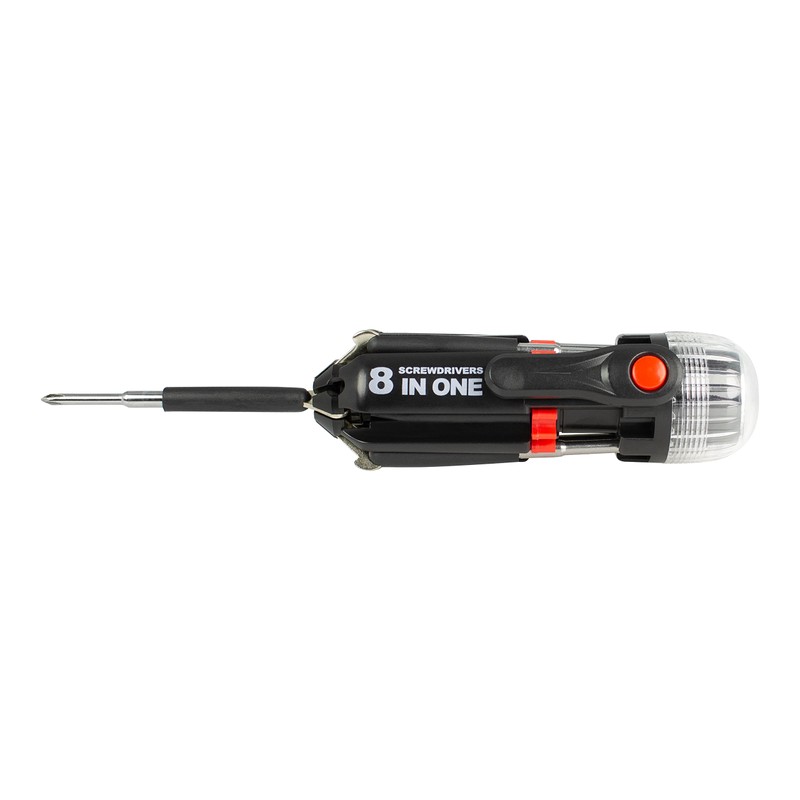 Tool Tech 53390 8-in-1 Screwdriver Multi-Tool with Torch