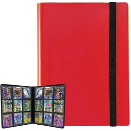 9 Pocket Trading Card Binder Holder, Sports card Album with Card Sleeves, Book Protection Trading Cards - 9 Pocket - Put up to 540 Cards(Red)