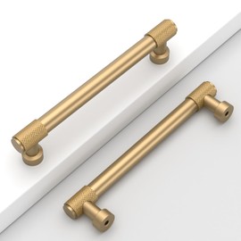 Coinkoly 10 Pack 5"(128mm) Champagne Bronze Cabinet Pulls Knurled Kitchen Cabinet Handles Champagne Gold Drawer Pulls Cupboard Hardware for Cabinets CK0028