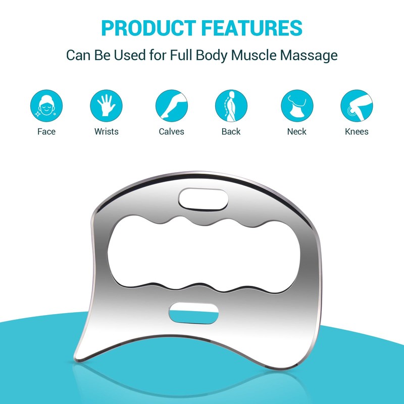 3 in 1 Muscle Scraper Stainless Steel Gua Sha Set