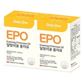 DailyOne EPO 달맞이꽃 종자유 1010mg X 60캡슐 2통 EPO Evening Primrose Oil 1010mg X 60 Capsules 2 Bottles