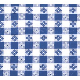 Winco TBCO-70B Checkered Table Cloth, Blue, 52" x 70"
