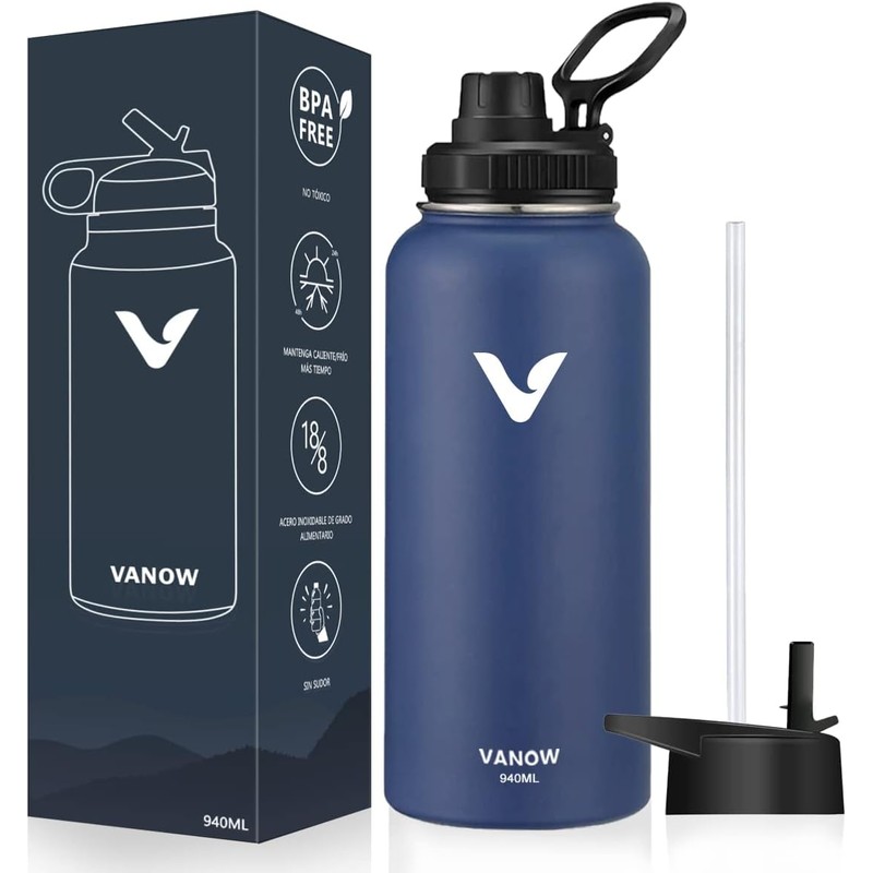 E T EASYTAO Termos para Agua con 2 Tapas, 32OZ
